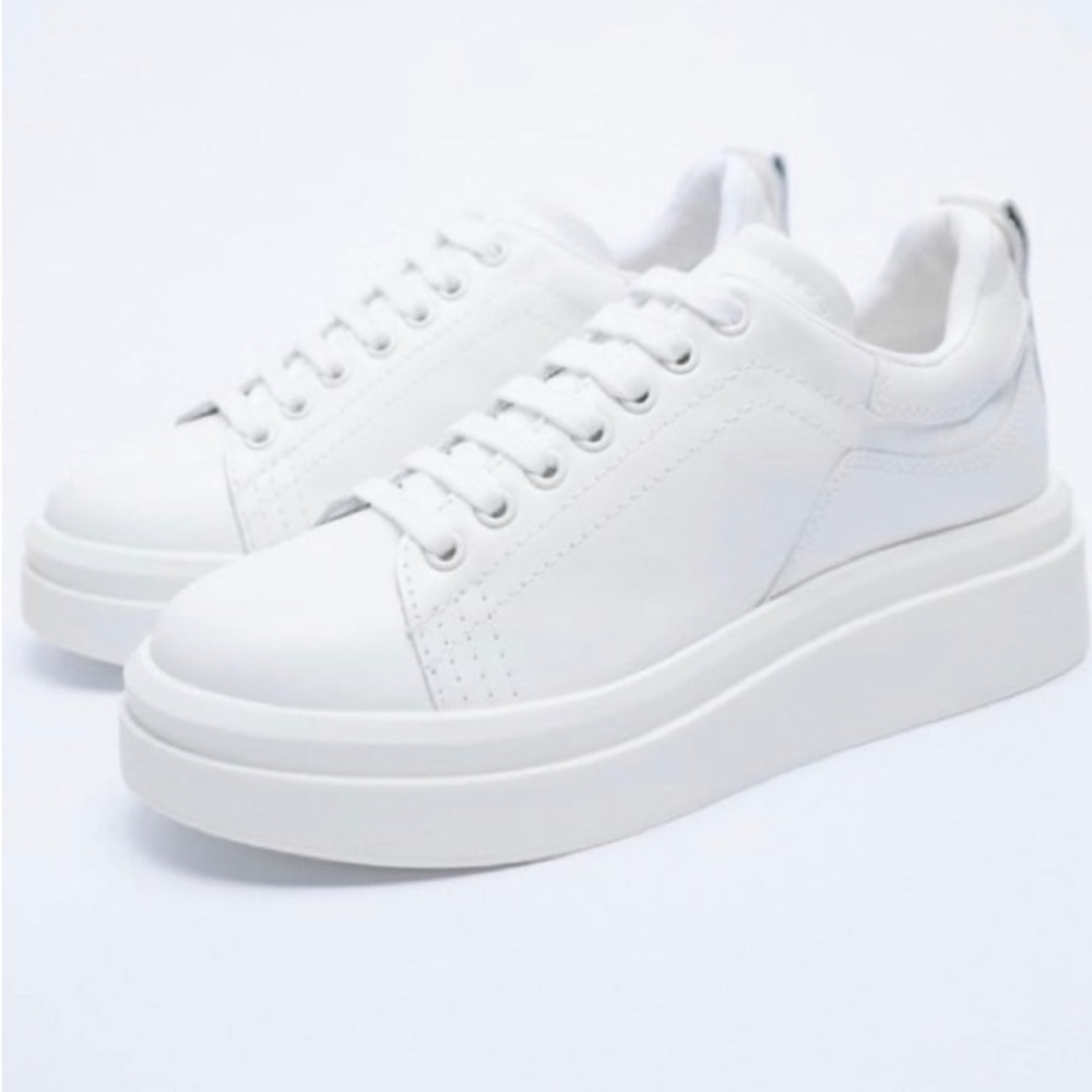 ZARA platform leather sneakers. Great Condition.